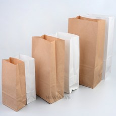 LIVQUAD 무지 종이봉투 테이크아웃종이백, 소 - 브라운