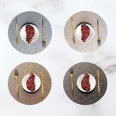 엘빈리빙 메탈 식탁 테이블매트 4p 세트, 1세트, 36*36, 메탈원형