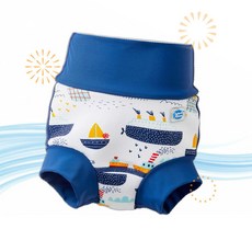 Splash About 물놀이 기저귀 스플래쉬 어바웃 해피 내피 듀오 재사용 수영 Tug Boats 6-12개월 NO