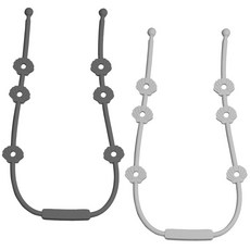 아이벨류 공갈젖꼭지 실리콘 스트랩 홀더, 1개, 다크그레이&라이트그레이