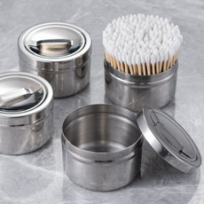 원형 스텐통 위생 보건실 솜보관 뚜껑 보관통 201 스테인레스