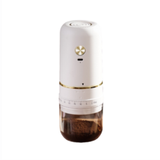 HANQI 電動磨豆機 30 檔粗細調節陶瓷磨芯低噪快充, 白色