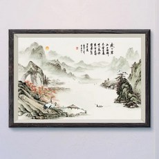 중국 고전 역사 잉크 풍경 그림 벽 실크 포스터 아트 장식 선물, 6. 10