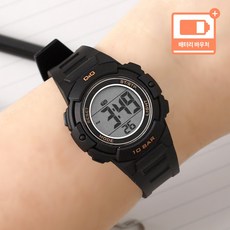 큐앤큐 캐쥬얼 블랙 어린이 디지털 아동 방수 전자 우레탄 손목시계