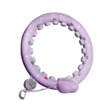 智能呼啦圈，可調節尺寸，按摩瘦腰，靜音設計，居家健身器材, 木槿紫【M碼 75公斤內】, 1個, 815g