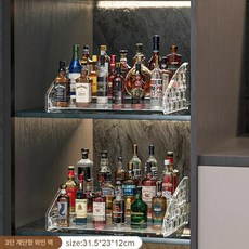 양주 진열대 선반 3단 위스키 거치대 보관 아크릴 술병, 1개, 확대형 1단계 3칸 체크 패턴
