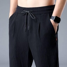 남자요가복 필라테스 9부 냉감 운동복 하렘 팬츠 4계절, 블랙, XL [추천 57.5-65kg]