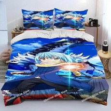 슬라임으로 환생했다 애니메이션 침구 프린트 싱글 이불 커버 베개 성인 사이즈, 12. 5