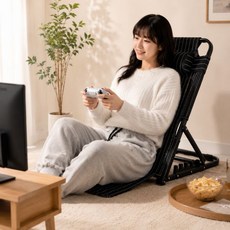 접이식 좌식 의자 허리 편한 등받이 각도 체어, 팔걸이형(대) 카키