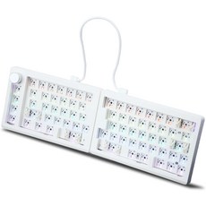 FKZ GMK70 분할 게이밍 키보드 키트 프로그래밍 가능한 공학적 기계식 베어본스 핫 스왑 개스킷 무선 BT2.4GType-C 유선 커스텀 RGB NKRO DIY 키트노브 포함, GMK70-White