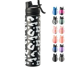 Fijinhom 710ml(24온스) 단열 물병 투인원 빨대 및 뚜껑 스테인리스 스틸 병 누출 방지 이중벽 진공 플라스크 야외 스포츠 여행 학교에서 24시간 차갑게, 소