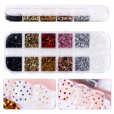 루베이 하트 별 글리터 2종 세트 반짝이는 오로라 효과 아트 페이스 바디 DIY 공예 올인원 선물/네일/데코, 1개, 하트+별