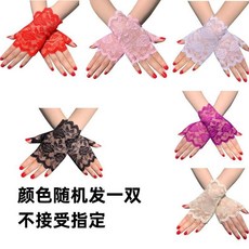 good 手套新娘手套夏季女士開車防曬半指遮疤痕短款水兵舞表演手套