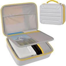 Kodak Dock Plus 4PASS 4x6용 휴대용 프린터 케이스 보호 칸막이가 있는 포토 페이퍼 정리함 하단 트레이 및 장치용 메쉬 포켓 전원 어댑터 용지박스 전용, White