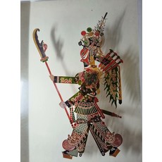 關羽 皮影 傳統手工牛皮雕刻擺飾, 如圖所示, 1個