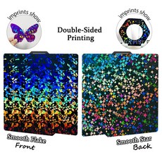 JUUPINE 밤부랩 빌드 플레이트 A1 PEI 시트 P1S PEY 프린터 밤부랩용 P2S 3D PEO 스프링 스틸 257X257 X1C, With Antiscald Mat, Flake Star