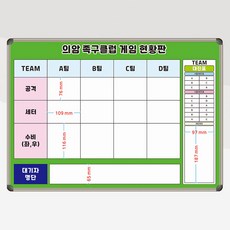 족구 게임현황판 700x500 스포츠 스코어판 점수보드 화이트보드 주문제작, 일반