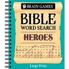 (영문도서) Brain Games - Bible Word Search: Heroes - Large Print Spiral, Publications International,..., English, 9781639384983