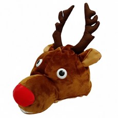 可愛馴鹿造型頭套 派對變裝必備 節慶裝扮趣味配件, 紅鼻麋鹿, 1個