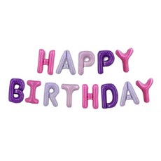 생일글자풍선 해피벌스데이 알파벳 16인치, 1세트, 06_퍼플톤