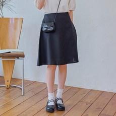 로로텐 플레어 뒷밴딩 미디스커트 무지 여성 빅사이즈