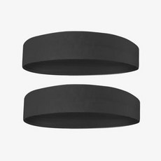 吸濕排汗運動髮帶 適用於瑜珈、跑步、健身, 純黑色無膠條兩根, 1個