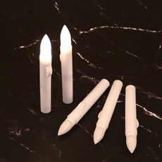 LED 양초 (건전지포함) 모형 원통형 주황빛 캔들 촛불 조명 티라이트 전자 초 무드등 집회 모임 단합 기도, 화이트