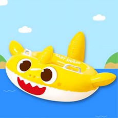 실내수영장 아기상어 쿠션팬티 손잡이 튜브 물놀이 베란다풀, 1개, 아기상어 - 노랑