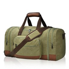 Litvyak 여행용 더플 백 캔버스 오버나이트 주말 체육관 휴대용 수하물 가방 남성 여성용 블랙 50L 확장 가능한 638654