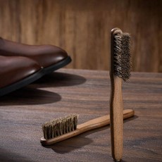 액티비안 구두를 고급스럽고 광택있게 관리 말털 슈즈 브러쉬 구두약 구두솔, 18cm