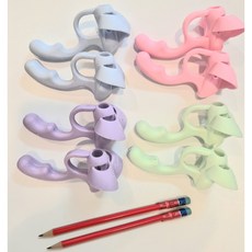 신나서상사 손편한 연필 교정 연필2개 세트, 8개, 블루핑크그린퍼플