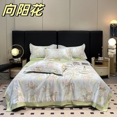 水洗冰絲夏被四件套 涼感單雙人空調被 薄被 牀品套件, 向陽花,150*200cm單夏被