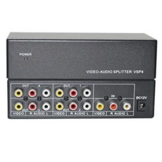 易控王 1x4 AV影音分配器 全新鐵殼 一進四出 VIDEO AUDIO 選擇器, 1個, 40-090