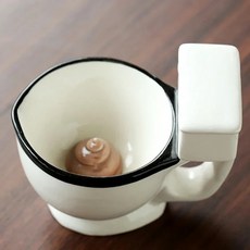 300ml 화장실 모양의 컵 커피 세라믹 컵 핸들 워터 컵 커피 차 우유 아이스크림 컵 재미 있은 선물, 1개, B / 201-300ml
