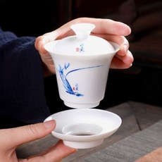 순수 마음휴식 도자기 개완 백자 뚜껑 다기 개합잔rai6+1qcV