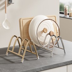 집온 스텐 도마 냄비뚜껑 정리대, 1개, 실버 3구