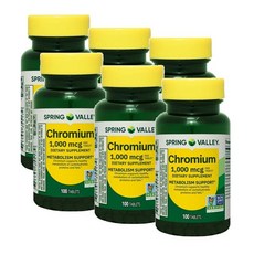 스프링밸리 크롬 피콜리네이트 1000mcg Spring Valley Chromium Picolinate, 6개, 100정