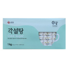 큐원 각설탕 1kg 하얀 설탕 안심 배송 박스 포장, 1개