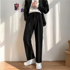 癮品流行-YP 男士直筒西裝褲，寬鬆休閒長褲冰絲垂墜感