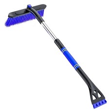 SooGree 자동차 트럭 SUV RV 등을 위한 아이스 스크레이퍼가 있는 스노우 브러시 스퀴지 및 아이스 스크레이퍼가 있는 확장 가능한 스노우 브러시(3-in-1), 3-in-1