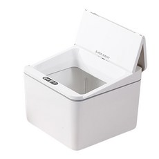스마트 차량용 미니 휴지통 화장대 책상용 센서 쓰레기통 자동 수납 4L, 화이트