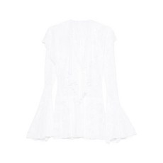 노르마카말리 러플 긴소매 미니 드레스