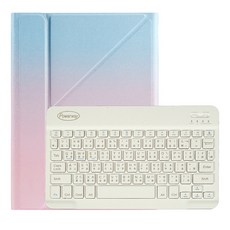 Powerway iPad Air5/Air4 10.9吋立座型藍牙鍵盤皮套組(注音倉頡/一年保固), 泛粉色(粉皮套/白鍵盤)