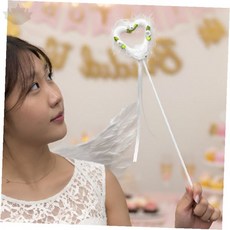 변장 의상 천사 지팡이 장식 파티 촬영 소품 화이트 컬러 아이템, 1개, 상세페이지 참조
