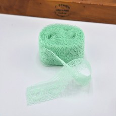 코튼 화이트 레이스 트림 패브릭 공예 DIY 천연 리본 바느질 의류 자수 웨딩 파티 액세서리 10 야드/로트 40mm, Light green, 1개
