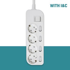 위드아이엔씨 국산 과부하차단 멀티탭 개별 스위치 4구 WI-MC21645, 1개, 화이트, 10m