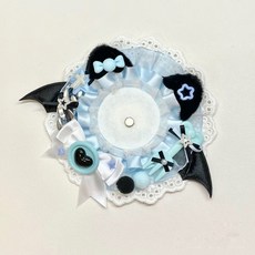 新款 吧唧托 熱銷爆款 開學季二次元禮物 超萌可愛diy手作55-75mm吧唧托痛包裝飾中秋, 1個, 暗黑喵【適合58-75mm】【藍色】