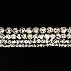 46 8 10mm 자연 달마 시안 재스퍼 비즈 보석에 대 한 라운드 스페이서 구슬 Diy 목걸이 팔찌 액세서리 결과, 01 Dalmatian Jasper, 01 4mm approx 90pcs