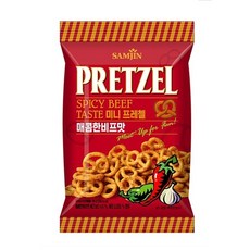 매콤한 비프맛 삼진 미니 프레첼 간식 과자, 70g, 1