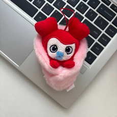 可愛粉色玩偶吊飾 柔軟材質 精緻細節 包包鑰匙圈裝飾, 紅色, twice兔 聯名gigo 奶嘴lovely 繈褓lovely掛件